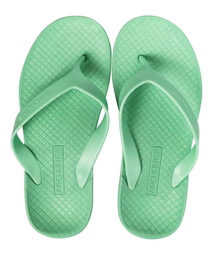 Load image into Gallery viewer, ARCHLINE Orthotic Thongs Arch Support Shoes Footwear Flip Flops - Dew Green
