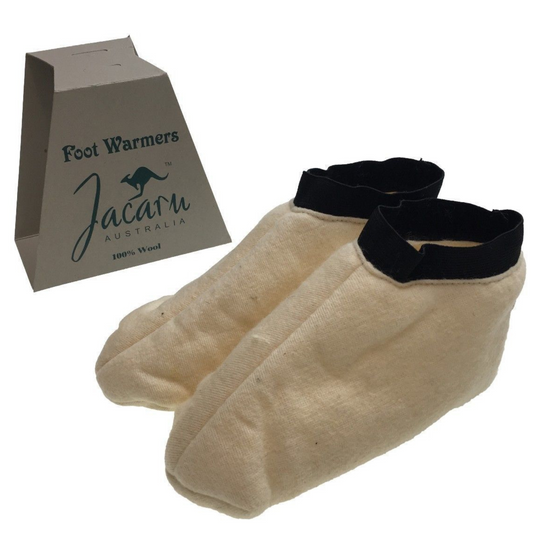 JACARU 100% Australian Sheepskin Wool Slippers Foot Warmers Winter Warm Washable | Adventureco