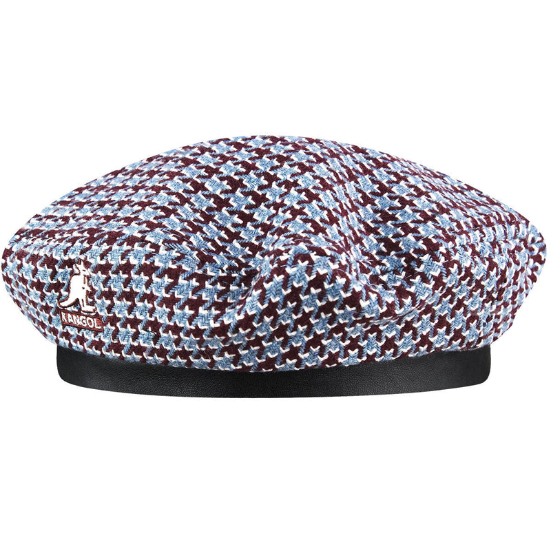 Load image into Gallery viewer, Kangol Mens Tooth Grid Beret Hat Comfortable Classic Style - Maroon/Blue
