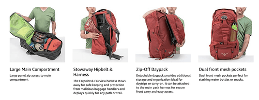 Osprey Farpoint 70 Mens Travel Backpack - Jasper Red