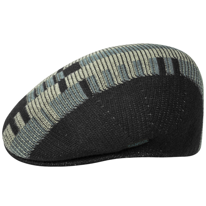 Load image into Gallery viewer, Kangol Mens Block Stripe 504 Ivy Cap High Fashion Flat Hat - Black
