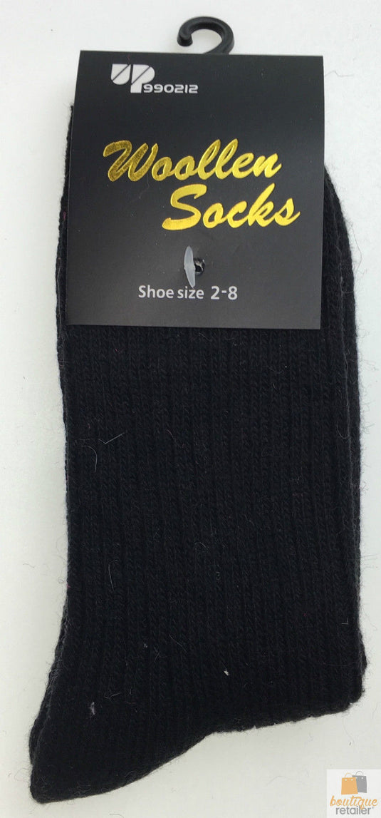 2 Pairs WOOL BLEND SOCKS Ladies Womens Thick Soft Work Thermal Warm Winter