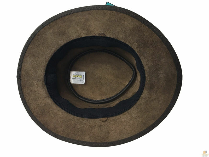 Load image into Gallery viewer, BARMAH Squashy Oiled Cattle Hide Leather Hat Outback Brim Foldable BOMBER | Adventureco
