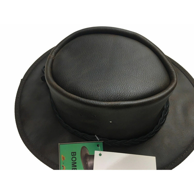 Load image into Gallery viewer, BARMAH Squashy Oiled Cattle Hide Leather Hat Outback Brim Foldable BOMBER
