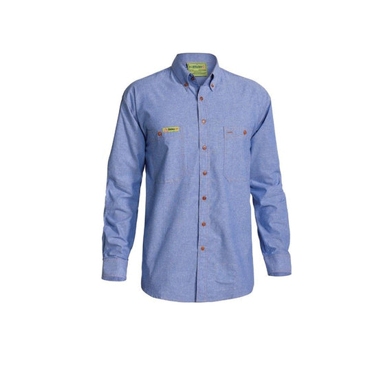 BISLEY Insect Protection Repellent Long Sleeve Casual Shirt Fishing Camping - Blue | Adventureco