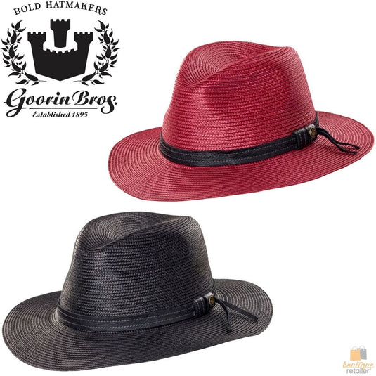 GOORIN BROTHERS Dawn Summer Braid Fedora Hat Cap Bros 100-9217 Wide Brim