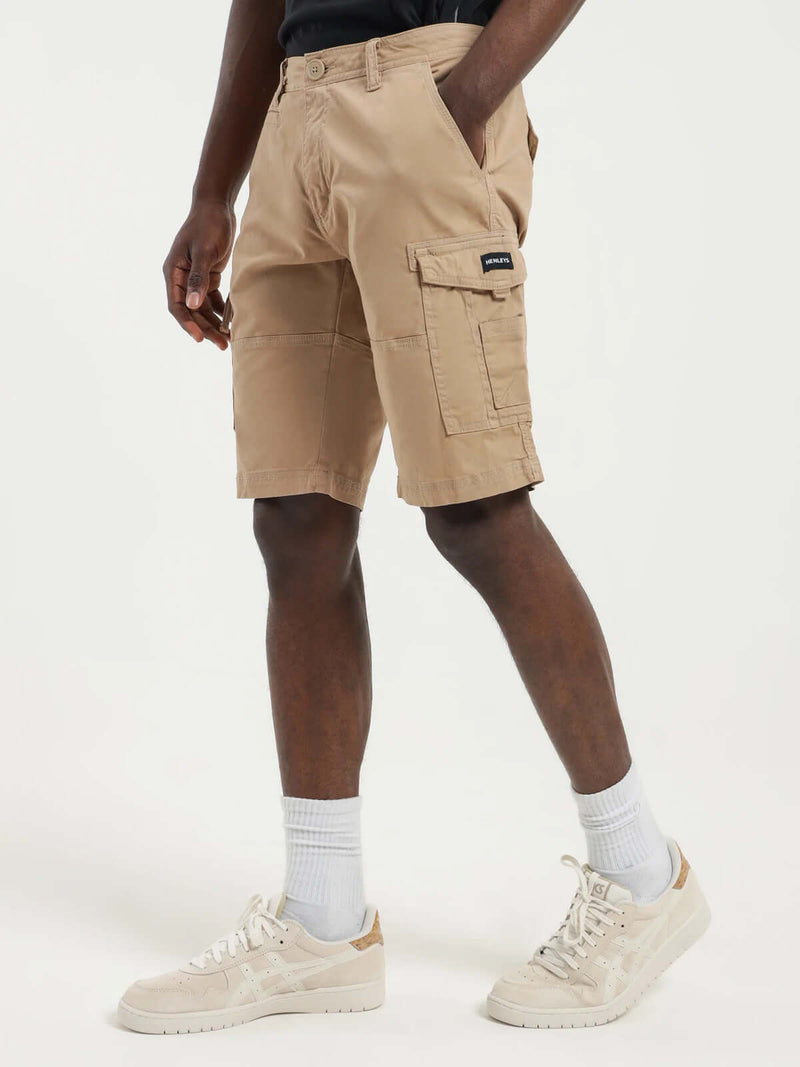 Load image into Gallery viewer, Henleys Mens Leon Cargo Shorts - Desert Sand
