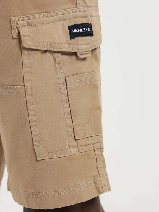 Henleys Mens Leon Cargo Shorts - Desert Sand