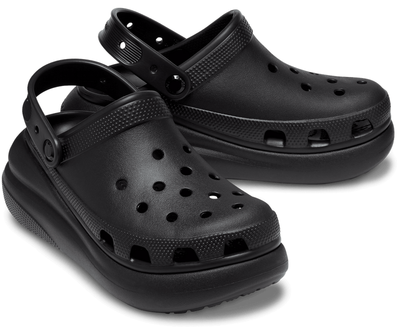 Load image into Gallery viewer, Crocs Classic Crush Platform Clog Sandals - Black | Adventureco
