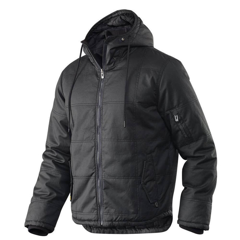 Load image into Gallery viewer, ELEVEN Mens Stormbreaker Quilted Twill Jacket w/ Hood - Black/Charcoal
