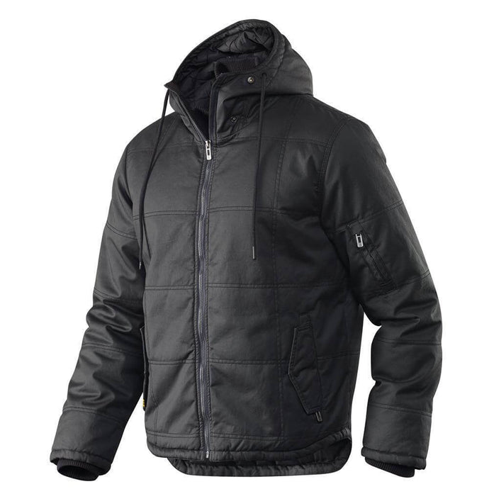 ELEVEN Mens Stormbreaker Quilted Twill Jacket w/ Hood - Black/Charcoal | Adventureco