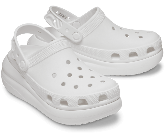 Crocs Classic Crush Platform Clogs Sandals - White