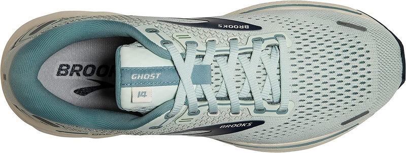 Load image into Gallery viewer, Brooks Ghost 14 Womens Running Shoes - Aqua/Whisper White/Navy
