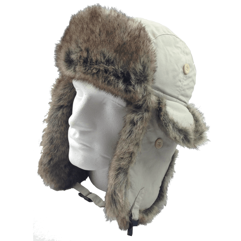 Load image into Gallery viewer, DENTS Russian Ushanka Trapper Hat Ski Army Aviator Trooper - Beige - 57cm
