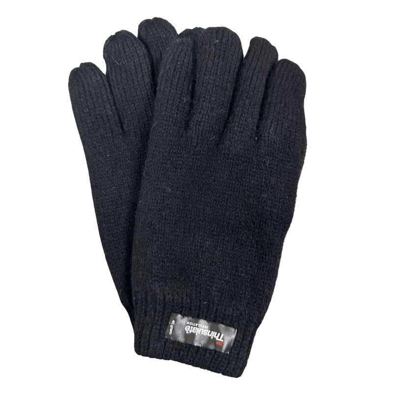 Load image into Gallery viewer, 3M Thinsulate Shetland Ragg Wool Gloves Winter Ski Thermal Snow - Black - Small
