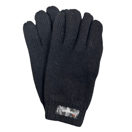 3M Thinsulate Shetland Ragg Wool Gloves Winter Ski Thermal Snow - Black - Small | Adventureco