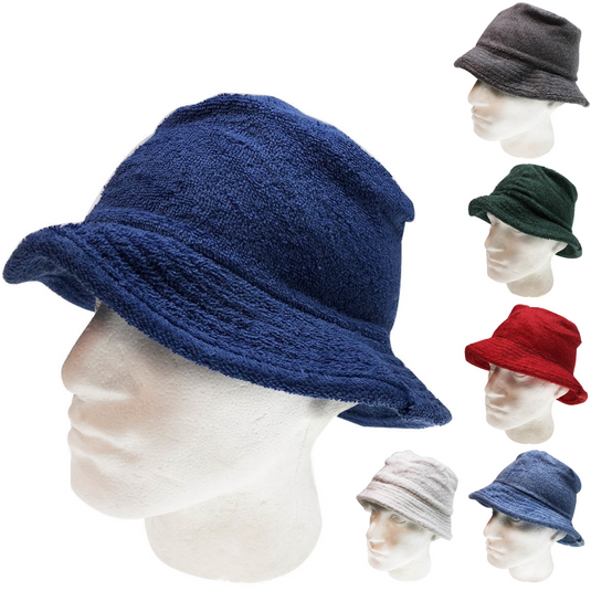 Stingy Brim Terry Towelling Bucket Hat 100% COTTON