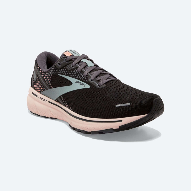 Load image into Gallery viewer, Brooks Womens Ghost 14 Running Shoes - Black/Pink | Adventureco
