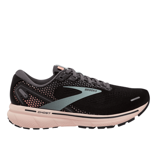 Brooks Womens Ghost 14 Running Shoes - Black/Pink | Adventureco