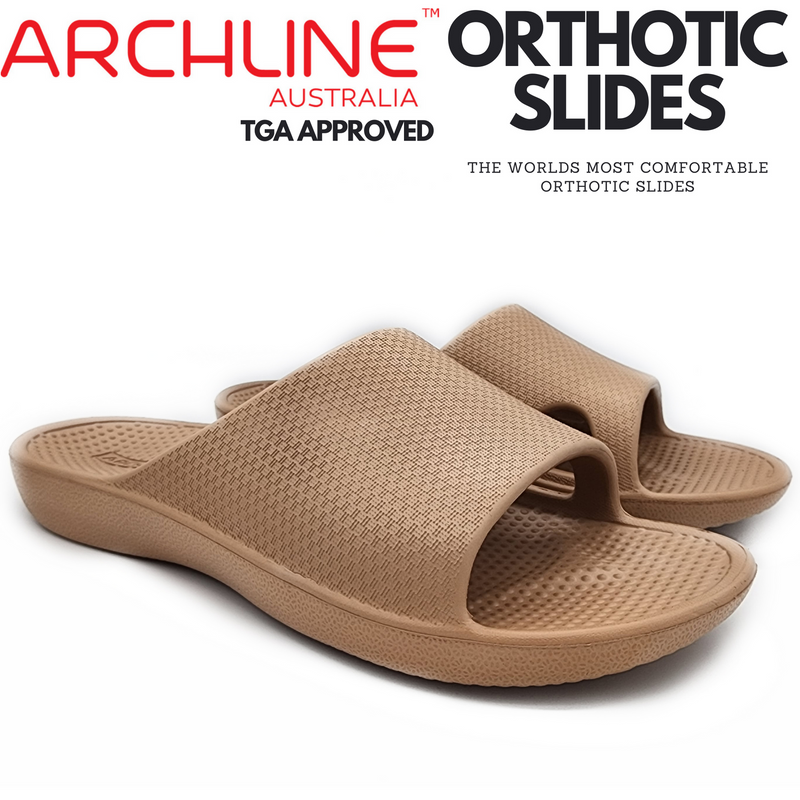 Load image into Gallery viewer, Archline Rebound Orthotic Slides Flip Flop Thongs Slip On Arch Support - Putty
