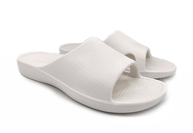 Load image into Gallery viewer, Archline Rebound Orthotic Slides Flip Flop Thongs Slip On Arch Support - White
