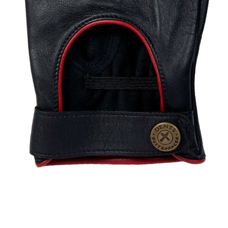 Load image into Gallery viewer, Dents Mens Suited Racer Touchscreen Leather Driving Gloves w/ Wristwatch Cut-Out
