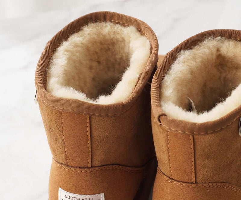 Load image into Gallery viewer, 100% Australian Sheepskin UGG Ankle Boots Moccasins Slippers Shoes Classic - Chestnut | Adventureco
