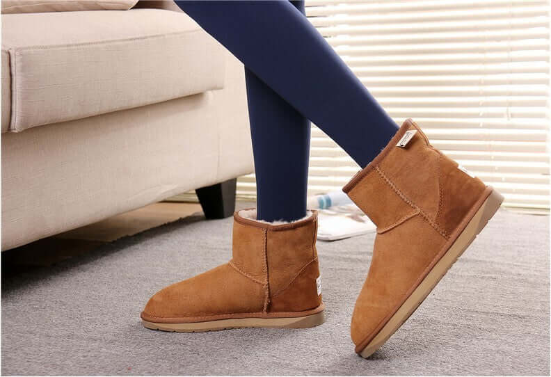 Load image into Gallery viewer, 100% Australian Sheepskin UGG Ankle Boots Moccasins Slippers Shoes Classic - Chestnut | Adventureco
