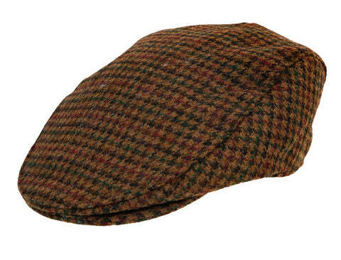 Load image into Gallery viewer, Dents Abraham Moon Yorkshire Wool Dogtooth Flat Cap Hat - Cognac
