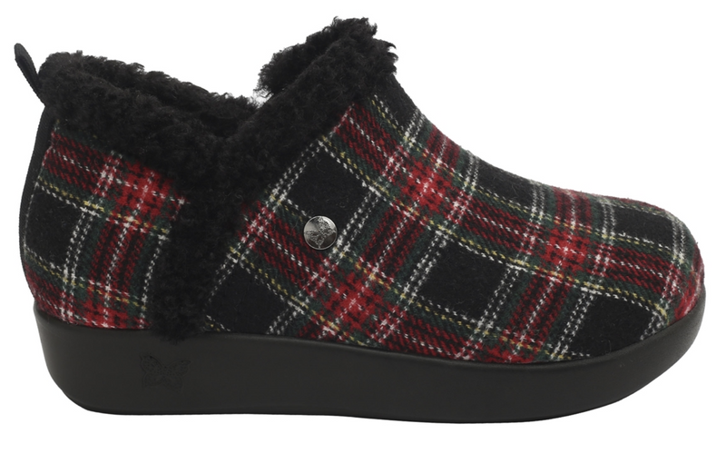 Load image into Gallery viewer, Alegria Womens Cozee Lightweight Comfort Slipper - Plaidly Black
