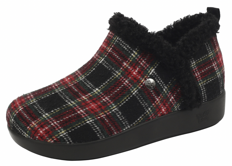 Load image into Gallery viewer, Alegria Womens Cozee Lightweight Comfort Slipper - Plaidly Black
