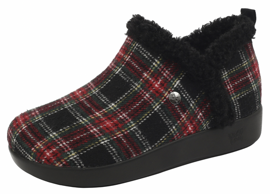 Alegria Womens Cozee Lightweight Comfort Slipper - Plaidly Black