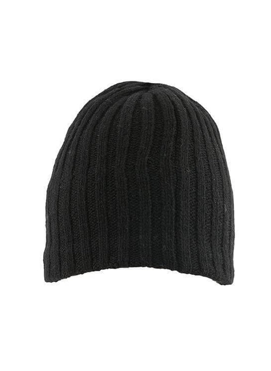 Dents Mens Lambswool Blend Knitted Beanie Hat - Black