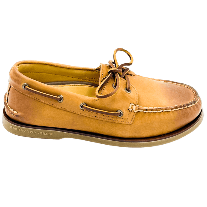 Sperry Mens A/O 2 Eye Leather Boat Shoes Gold Cup Moccasins