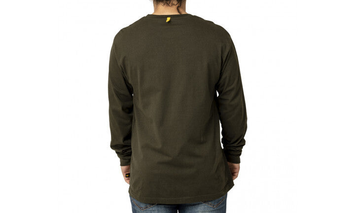 Load image into Gallery viewer, Caterpillar Mens Trademark Banner Long Sleeve Tee Top CAT - Army Moss
