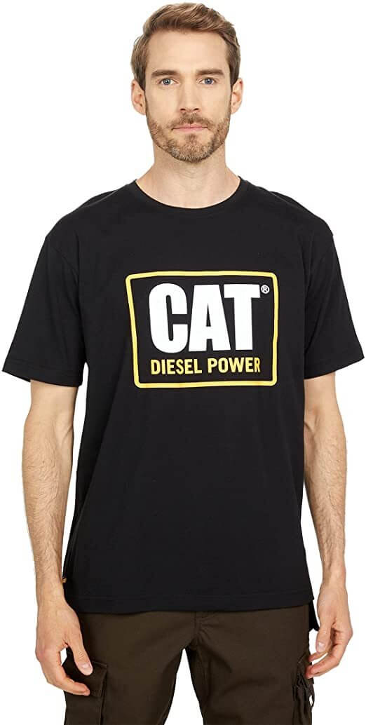 Caterpillar Mens Big & Tall CAT Diesel Power Classic Fit Tee - Black