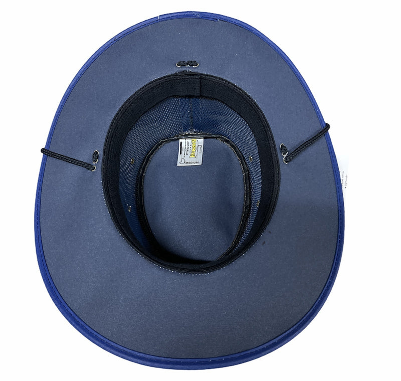 Load image into Gallery viewer, Barmah Canvas Drover Cooler Outback Hat Summer Breathable Crushable Waterproof - Navy
