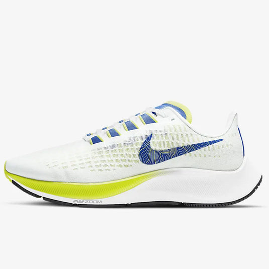 Nike Womens Air Zoom Pegasus 37 Shoes Runners Sneakers - White/Blue/Cyber/Multi | Adventureco