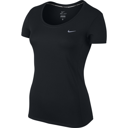 Nike Womens Dri-Fit Running Gym T-Shirt Top Short Sleeve - Black | Adventureco