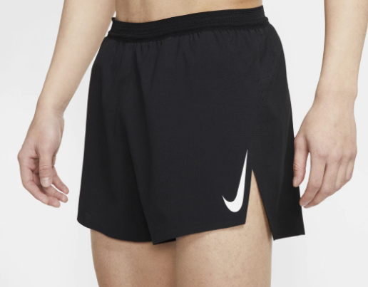 Nike Mens AeroSwift Dri-Fit Length Running Shorts 4"/10cm - Black/White