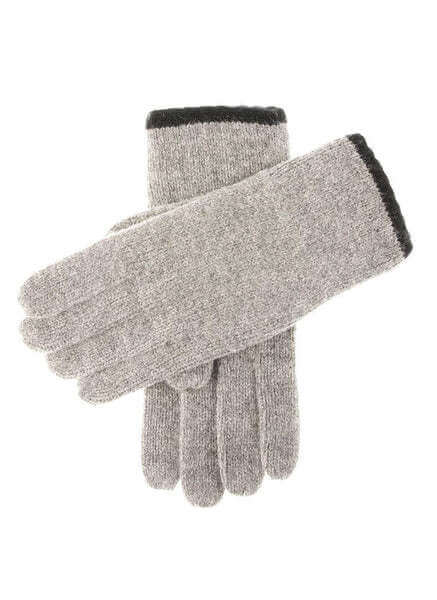 Load image into Gallery viewer, Dents Newburgh Mens Lambswool Knitted Gloves - Grey/Black
