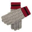 Dents Holwick Mens Cable Knit Goves - Grey/Burgundy