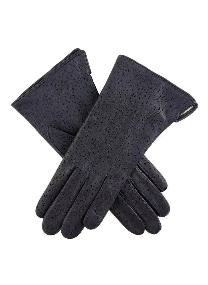 Load image into Gallery viewer, Dents Womens Imipec Leather Gloves Warm Winter Elegant - Navy
