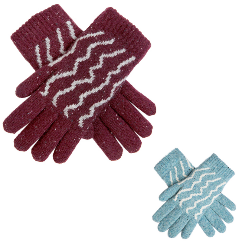 Load image into Gallery viewer, Dents Premium Womens Striped Knitted Gloves Warm Winter Knitted Pattern
