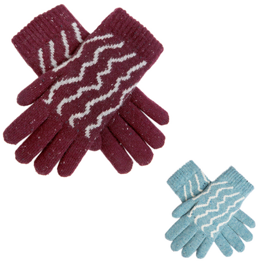 Dents Premium Womens Striped Knitted Gloves Warm Winter Knitted Pattern