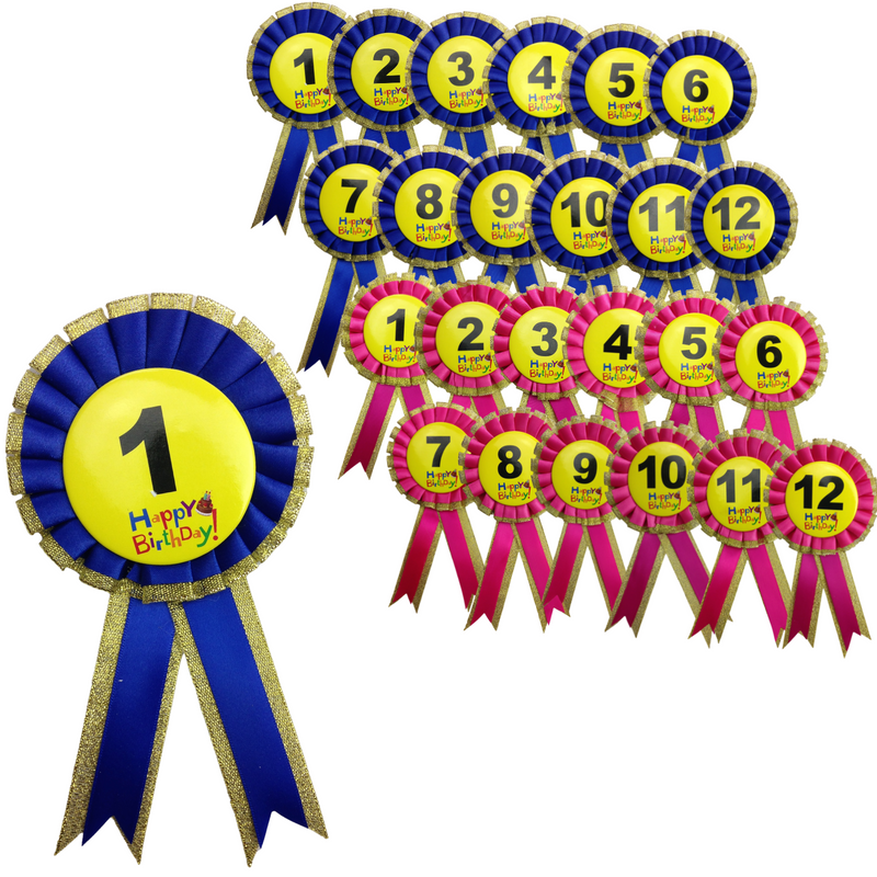 Load image into Gallery viewer, BIRTHDAY BADGE Party Favour Award Rosette Fancy Dress Girls Boys Childrens Kids
