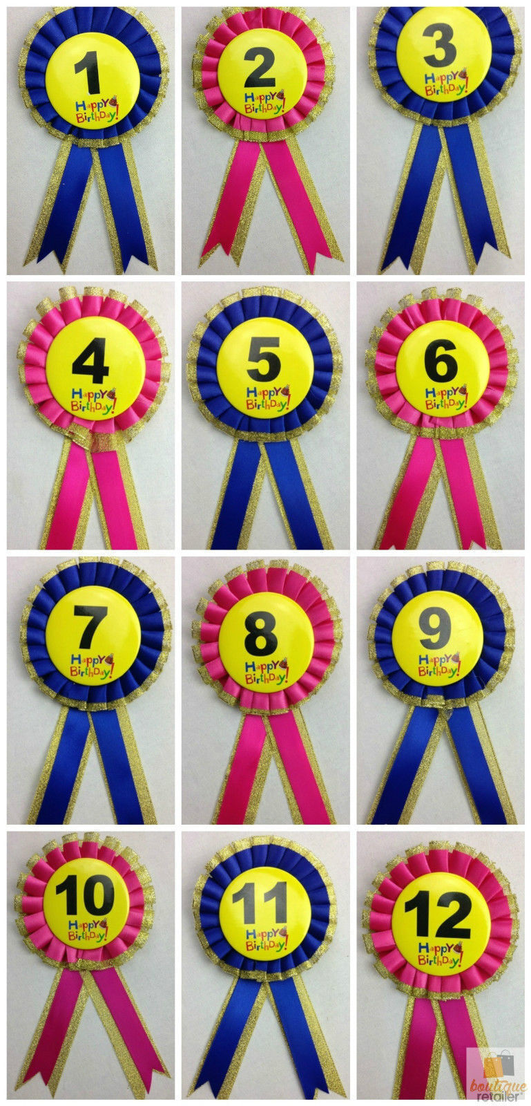 Load image into Gallery viewer, BIRTHDAY BADGE Party Favour Award Rosette Fancy Dress Girls Boys Childrens Kids
