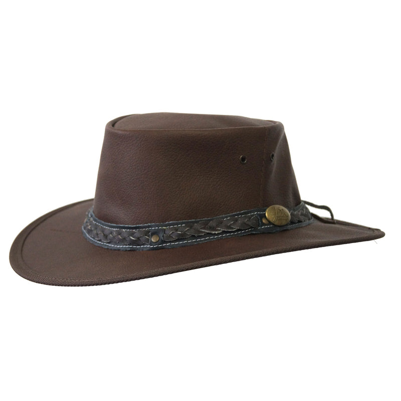 Load image into Gallery viewer, JACARU Roo Nomad Kangaroo Leather Hat Crushable Foldable Water Resistant Squashy
