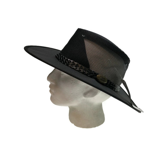 JACARU Canvas Cooler Hat Outback Foldable Brim Mesh Breathable