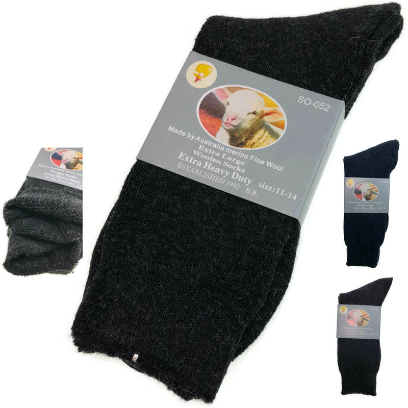 Load image into Gallery viewer, 1 Pair Merino Wool Blend Woolen Work Socks Hiking Heavy Duty Warm Winter Thermal
